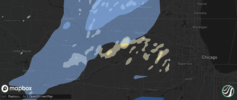 Hail map in Polo, IL on June 10, 2026