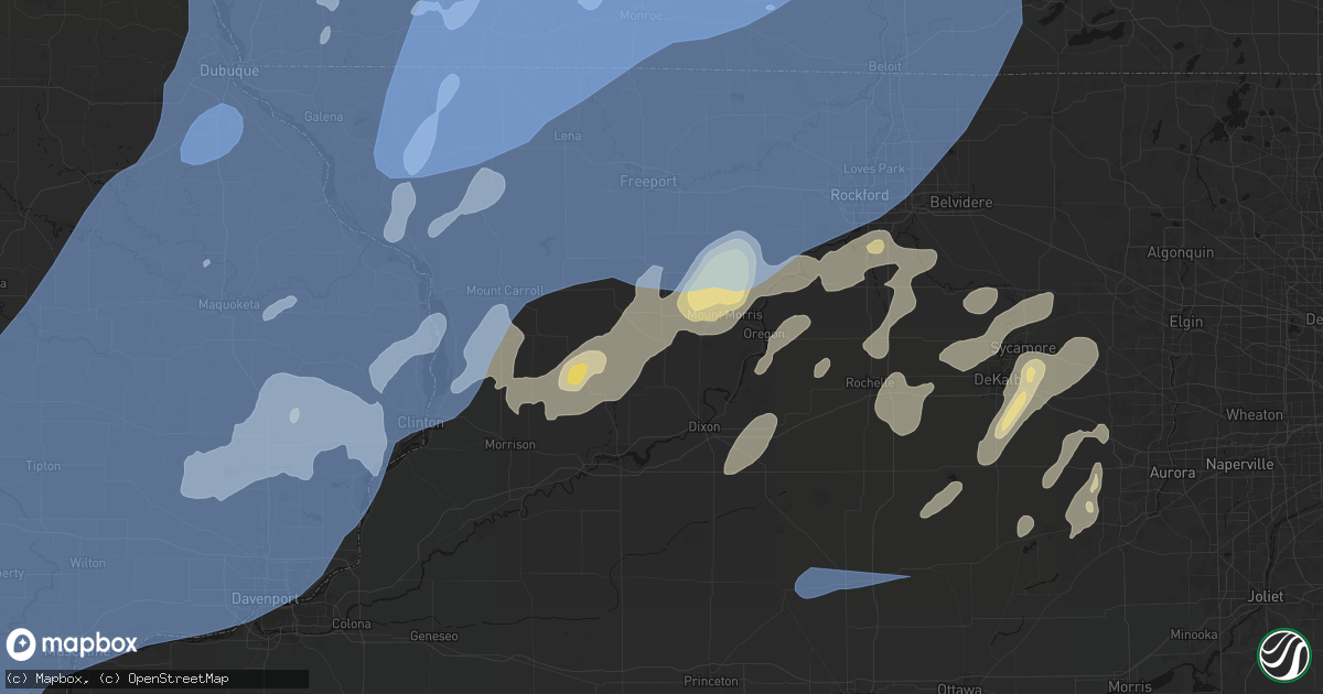 Hail map in Polo, IL on June 10, 2026