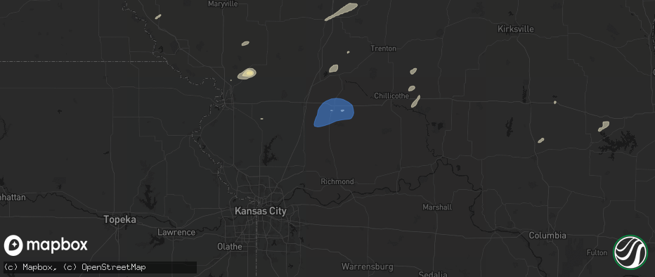 Hail map in Polo, MO on June 10, 2026