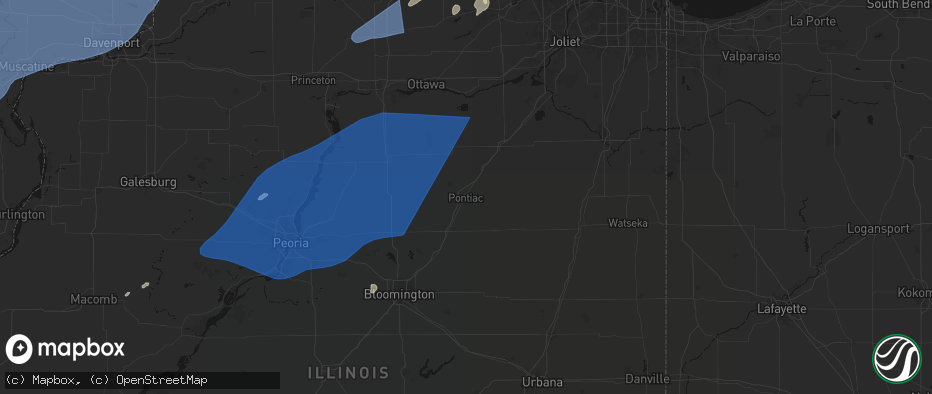 Hail map in Pontiac, IL on June 10, 2026