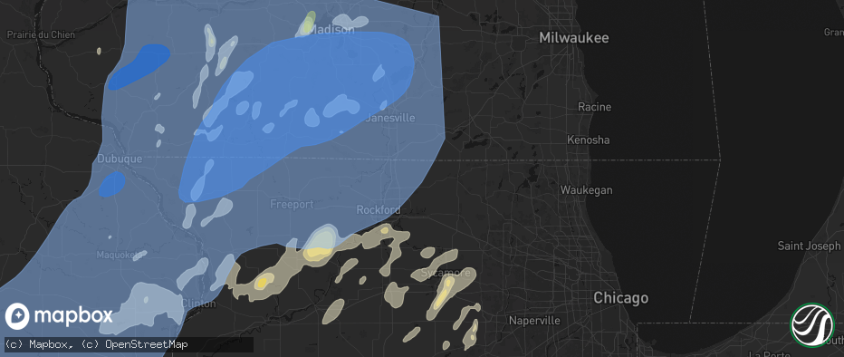 Hail map in Poplar Grove, IL on June 10, 2026