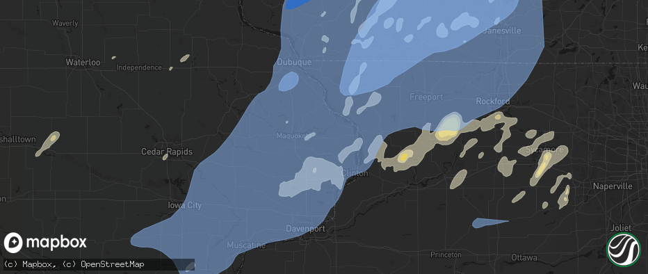 Hail map in Preston, IA on June 10, 2026