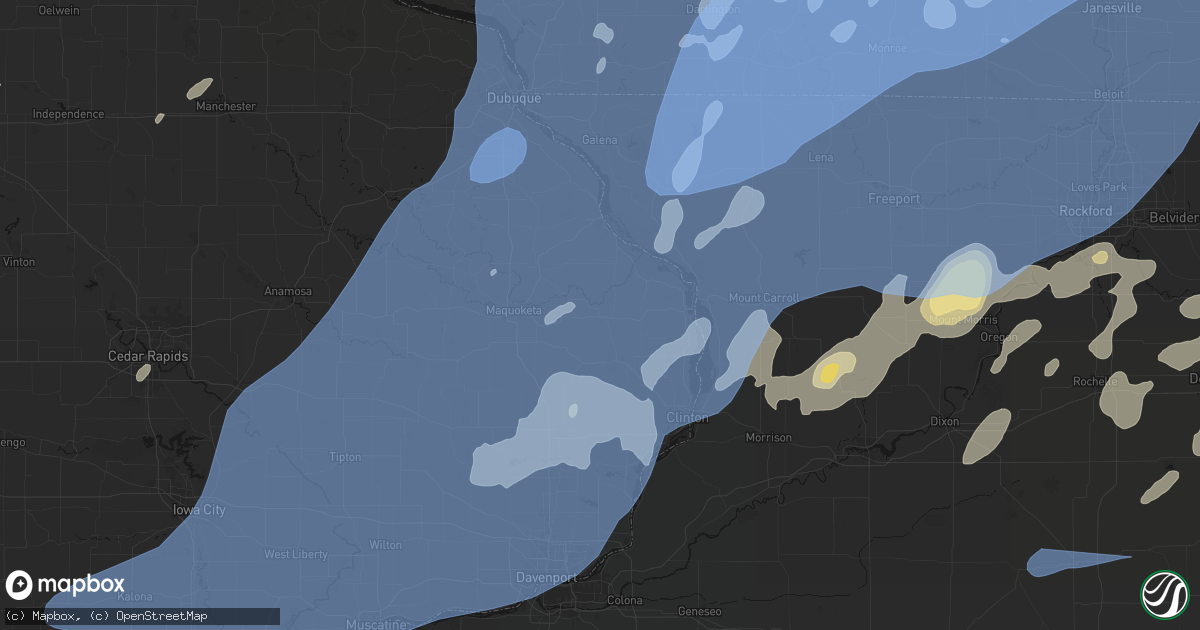Hail map in Preston, IA on June 10, 2026