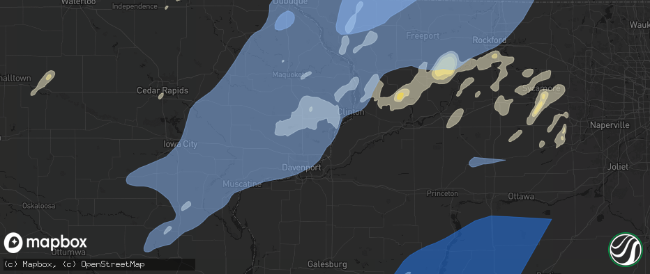 Hail map in Princeton, IA on June 10, 2026