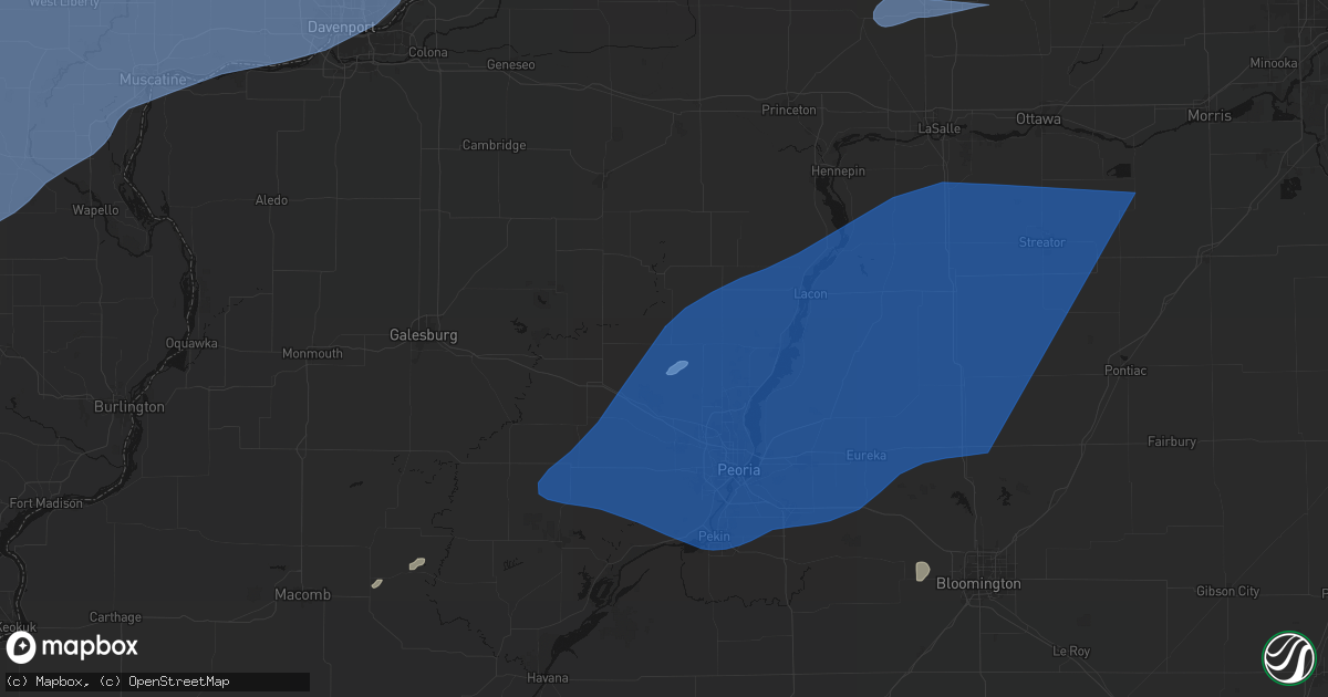Hail map in Princeville, IL on June 10, 2026