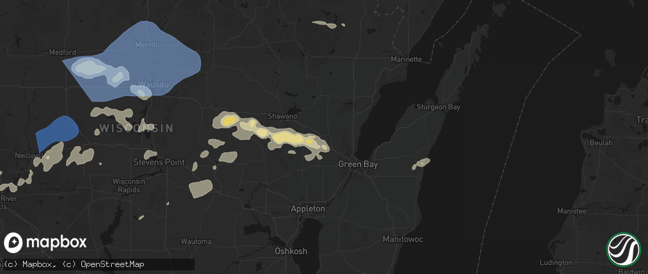 Hail map in Pulaski, WI on June 10, 2026