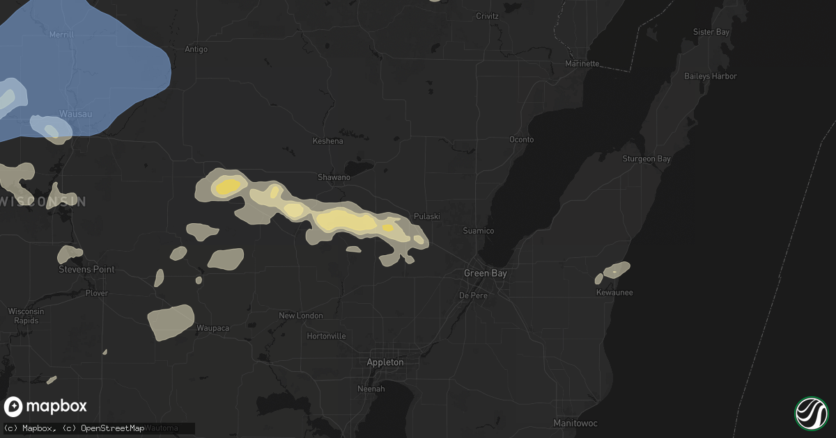 Hail map in Pulaski, WI on June 10, 2026
