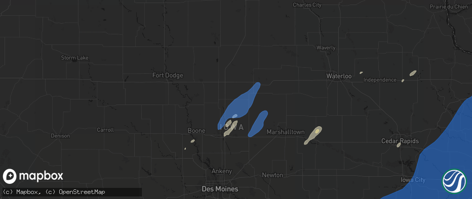 Hail map in Radcliffe, IA on June 10, 2026