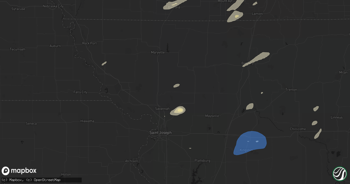 Hail map in Rea, MO on June 10, 2026