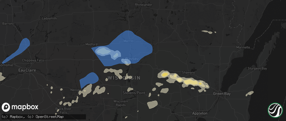 Hail map in Ringle, WI on June 10, 2026