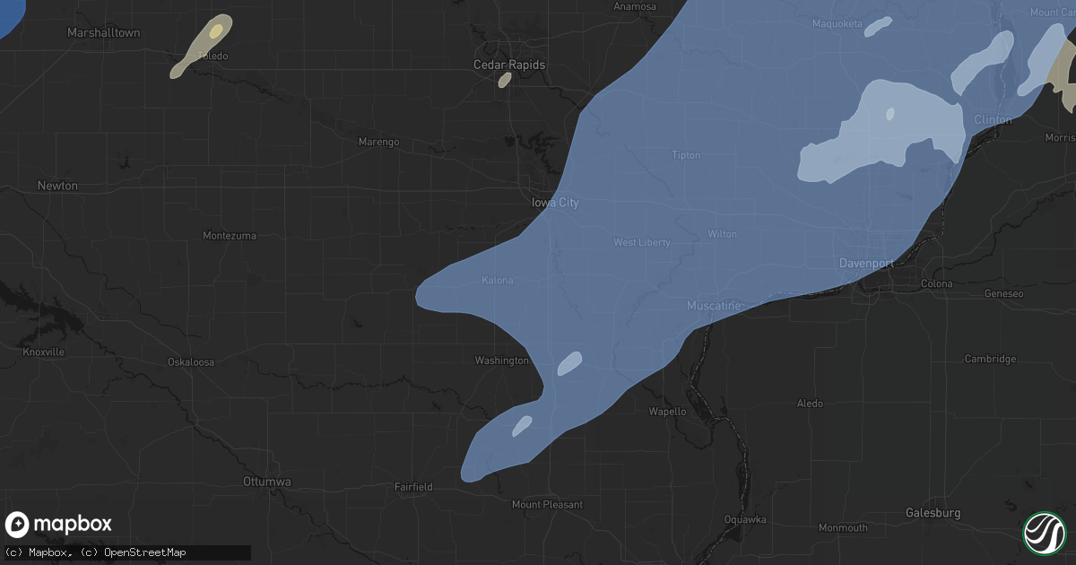 Hail map in Riverside, IA on June 10, 2026