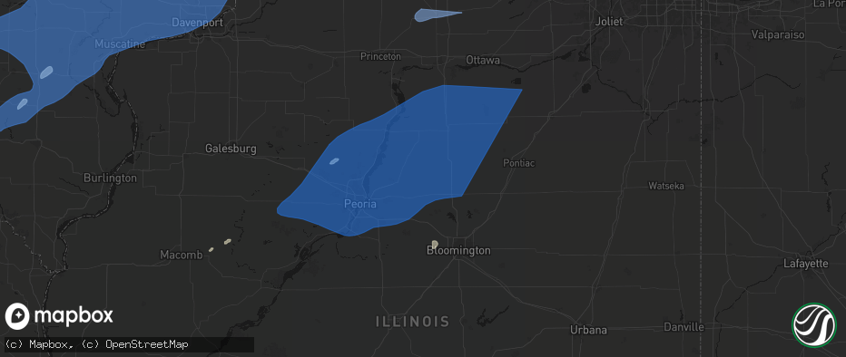 Hail map in Roanoke, IL on June 10, 2026