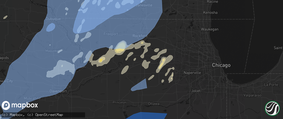 Hail map in Rochelle, IL on June 10, 2026