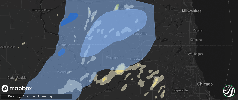 Hail map in Rock City, IL on June 10, 2026