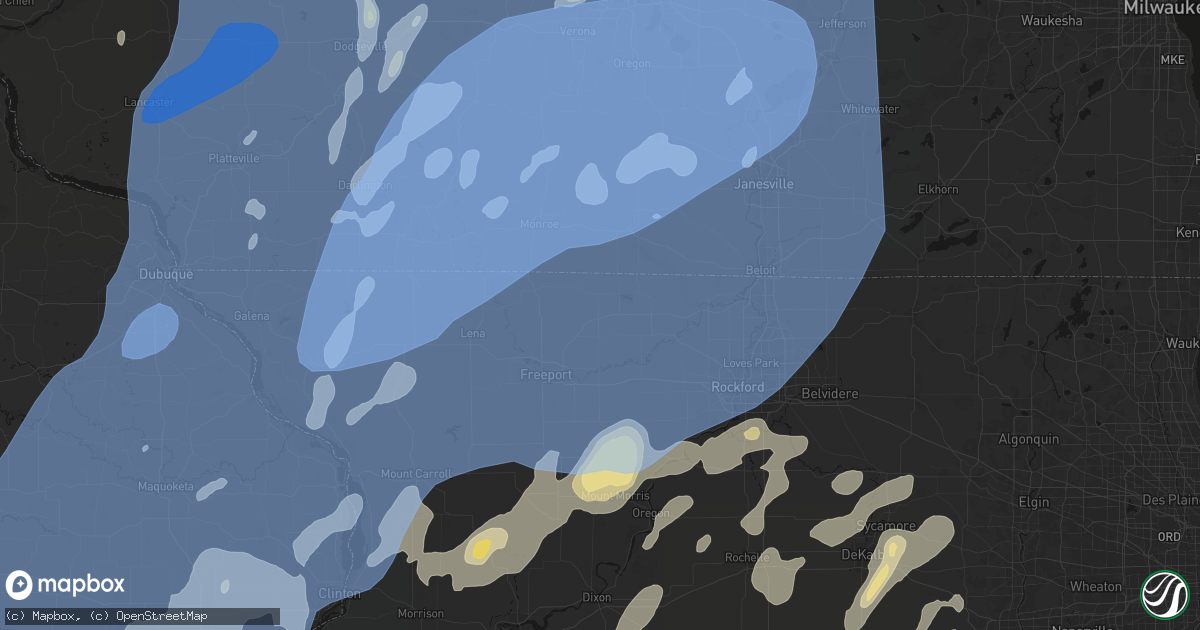 Hail map in Rock City, IL on June 10, 2026