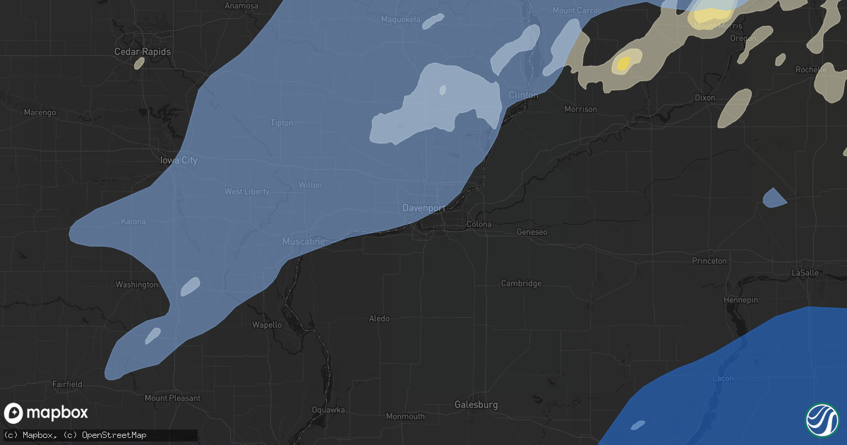 Hail map in Rock Island, IL on June 10, 2026
