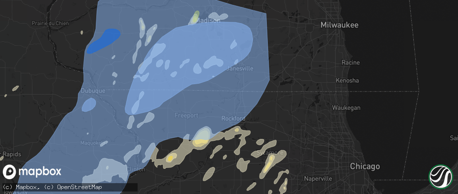 Hail map in Rockton, IL on June 10, 2026