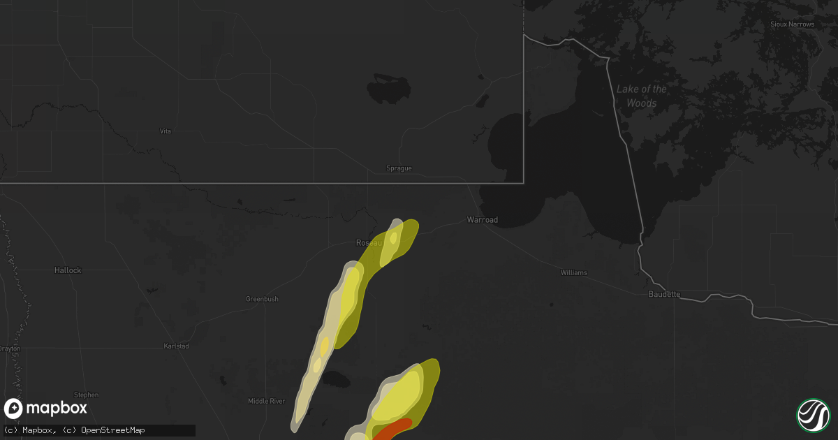 Hail map in Salol, MN on June 10, 2026