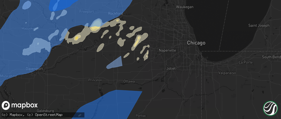 Hail map in Sandwich, IL on June 10, 2026
