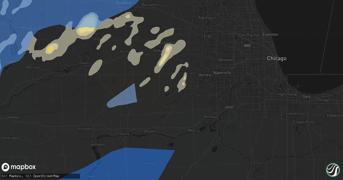 Hail map in Sandwich, IL on June 10, 2026