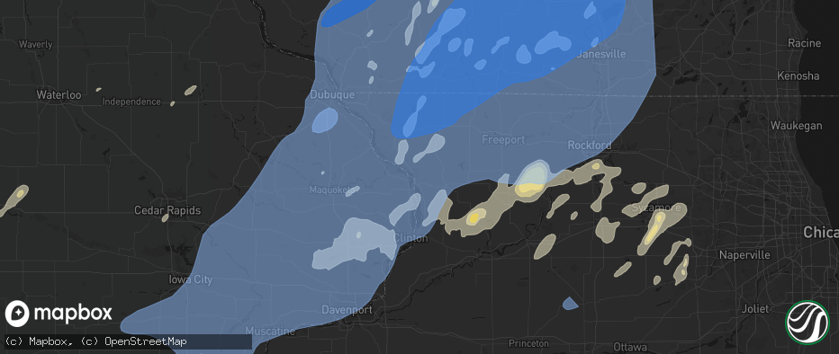 Hail map in Savanna, IL on June 10, 2026