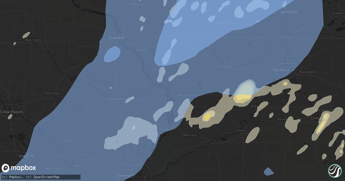 Hail map in Savanna, IL on June 10, 2026