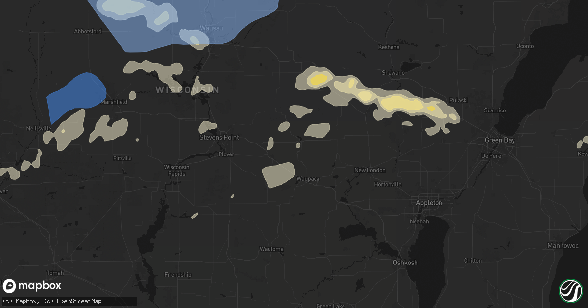 Hail map in Scandinavia, WI on June 10, 2026
