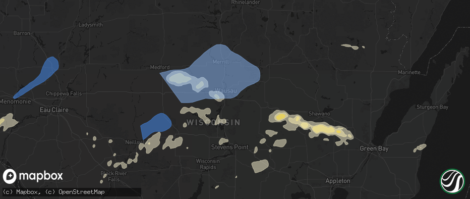 Hail map in Schofield, WI on June 10, 2026