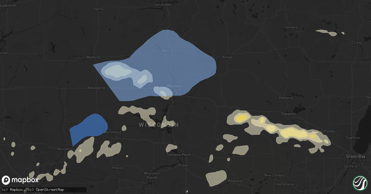 Hail map in Schofield, WI on June 10, 2026