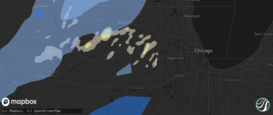 Hail map in Shabbona, IL on June 10, 2026
