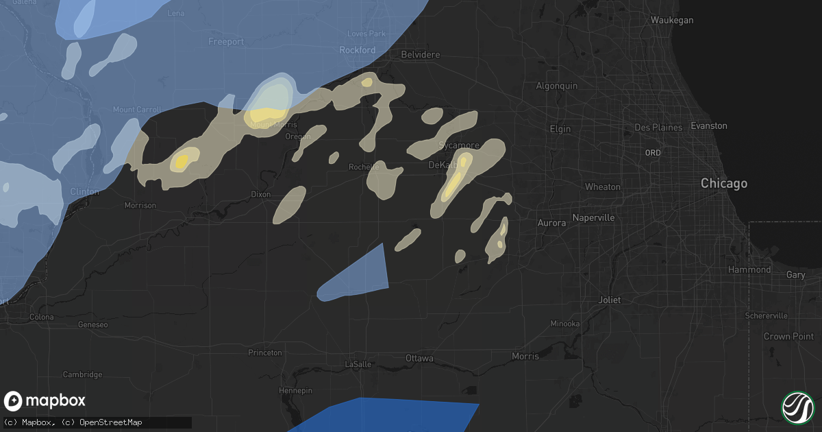 Hail map in Shabbona, IL on June 10, 2026