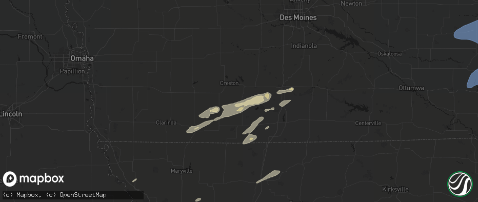 Hail map in Shannon City, IA on June 10, 2026