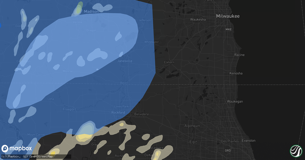 Hail map in Sharon, WI on June 10, 2026