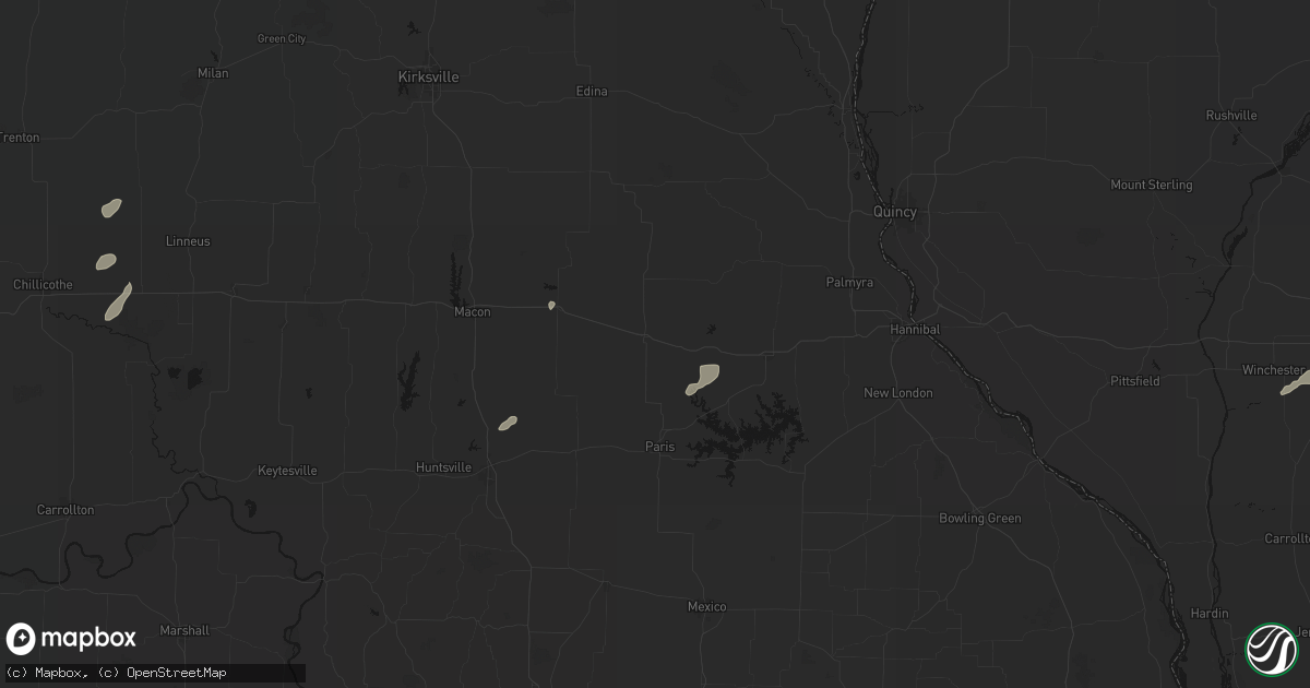 Hail map in Shelbina, MO on June 10, 2026
