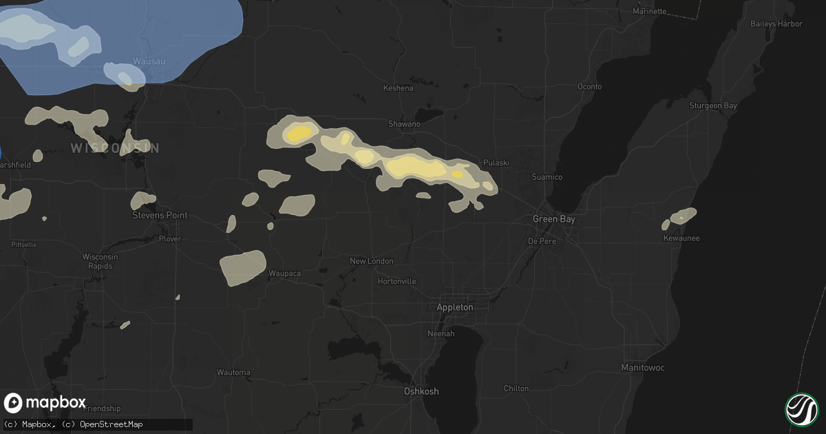 Hail map in Shiocton, WI on June 10, 2026