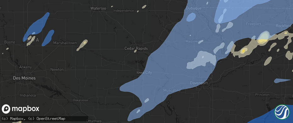 Hail map in Solon, IA on June 10, 2026