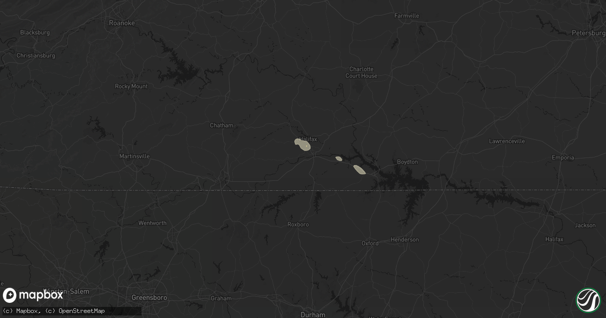 Hail map in South Boston, VA on June 10, 2026