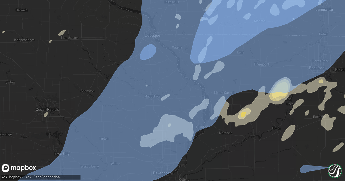Hail map in Spragueville, IA on June 10, 2026
