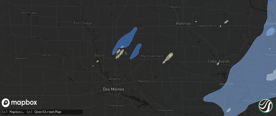Hail map in State Center, IA on June 10, 2026