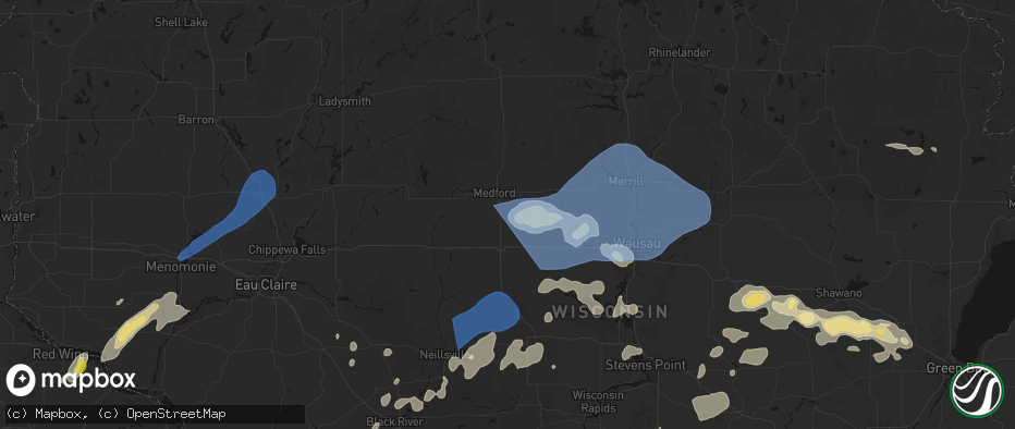 Hail map in Stetsonville, WI on June 10, 2026