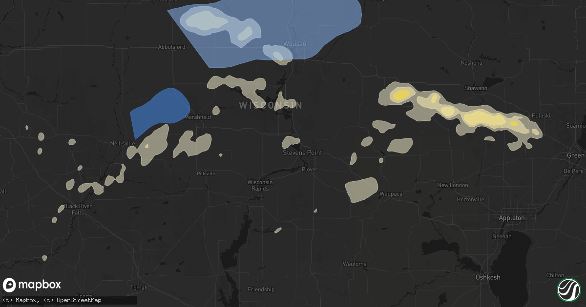 Hail map in Stevens Point, WI on June 10, 2026