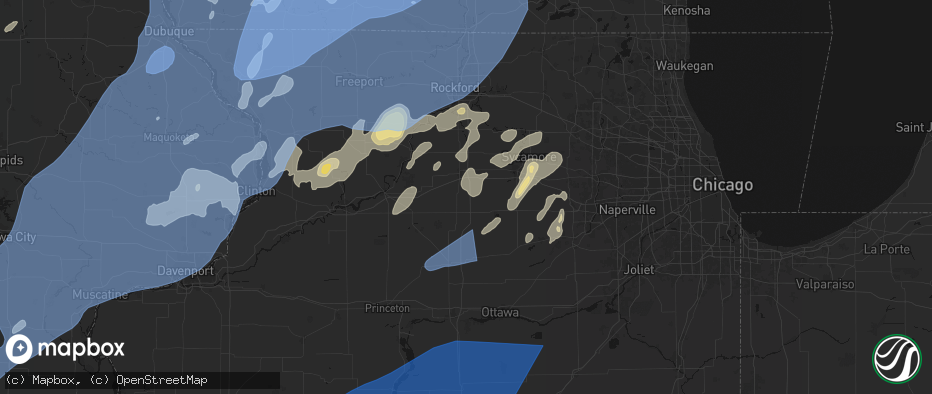 Hail map in Steward, IL on June 10, 2026