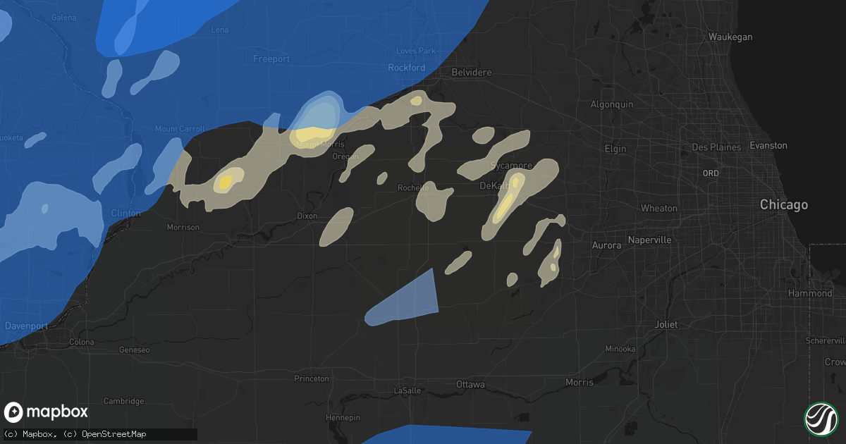 Hail map in Steward, IL on June 10, 2026