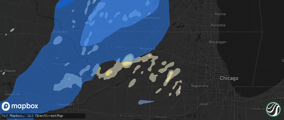 Hail map in Stillman Valley, IL on June 10, 2026
