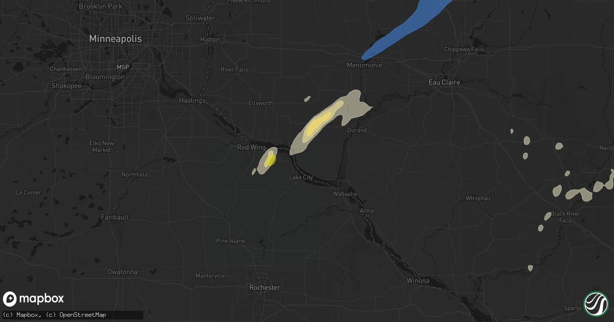 Hail map in Stockholm, WI on June 10, 2026