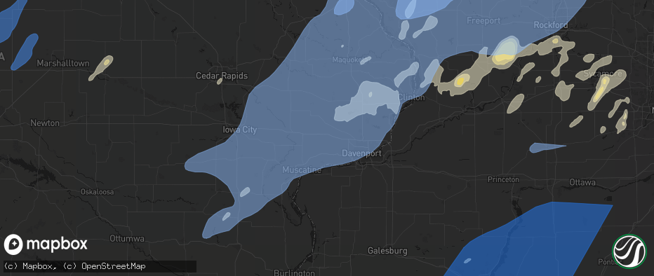 Hail map in Stockton, IA on June 10, 2026