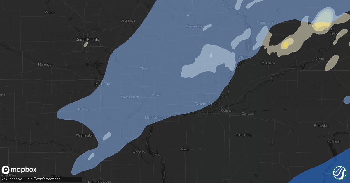 Hail map in Stockton, IA on June 10, 2026