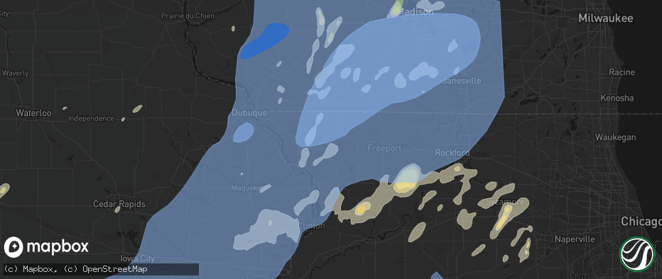 Hail map in Stockton, IL on June 10, 2026