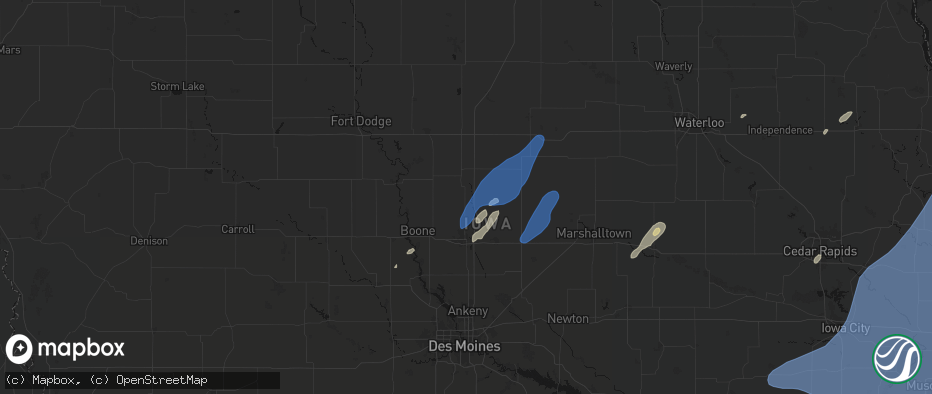 Hail map in Story City, IA on June 10, 2026