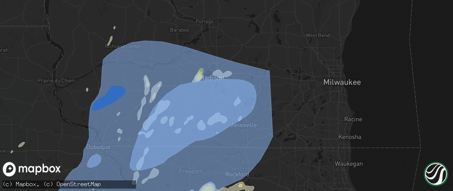 Hail map in Stoughton, WI on June 10, 2026
